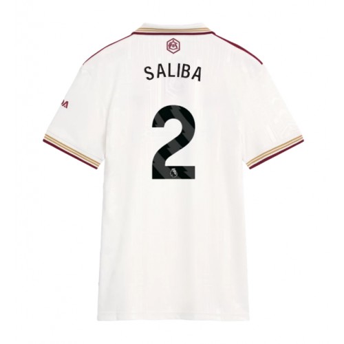 Arsenal William Saliba #2 Tercera Equipación Mujer 2025-26 Manga Corta